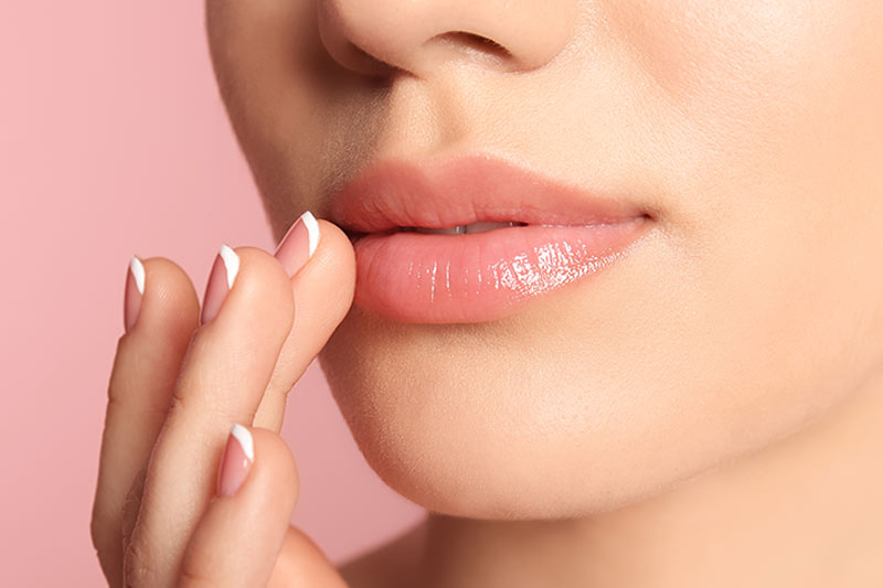 Lip filler injection area.