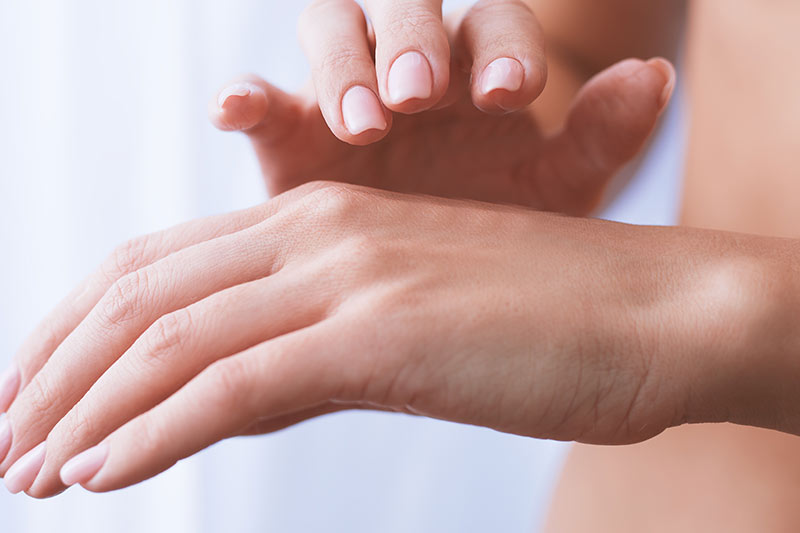 Hands filler injection area.