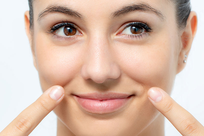 Nasolabial folds injection area.