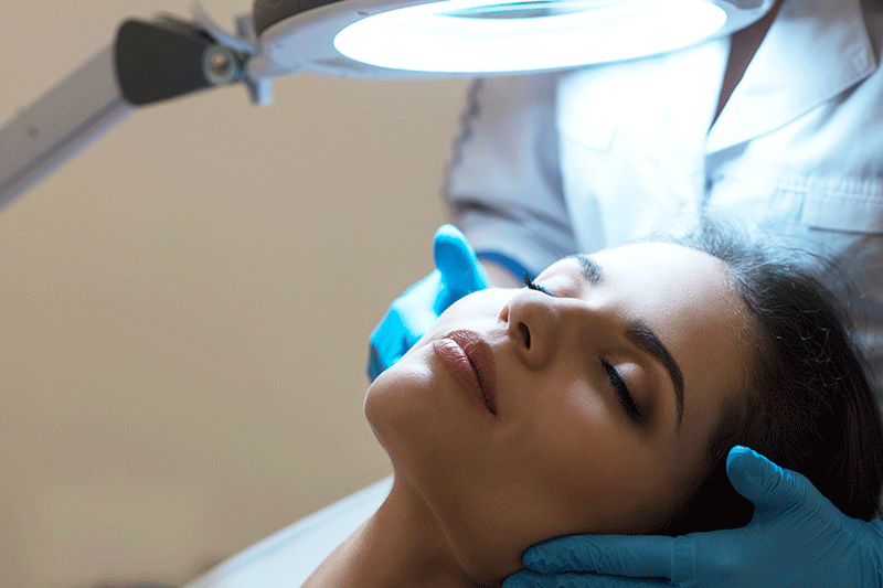 Preparing for the laser hair removal procedure.